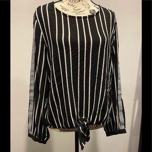 Soho Soft Tie Waist Striped Blouse